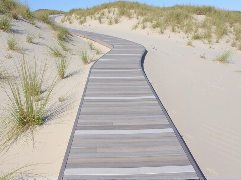 Building Sustainable Walkways: TREX Composite Deck Boards Sample for Beach Dunes