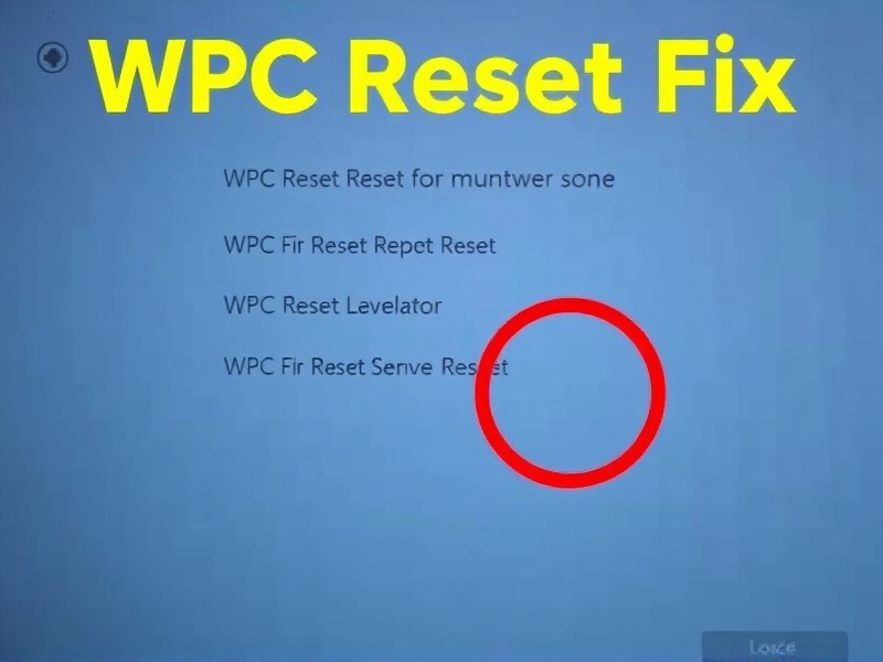 WPC Reset Fix: Troubleshooting Steps and Solutions