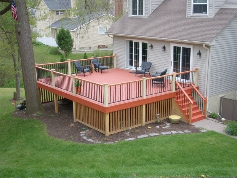 backyard deck on slope